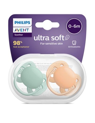 Avent Philips Smoczek uspokajający Ultra soft 0-6 pomarańcz