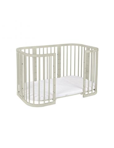 Waldin Łóżeczko drewniane 7w1 z materacem Oliwkowe