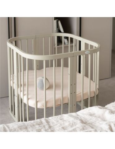 Waldin Łóżeczko drewniane 7w1 z materacem Oliwkowe