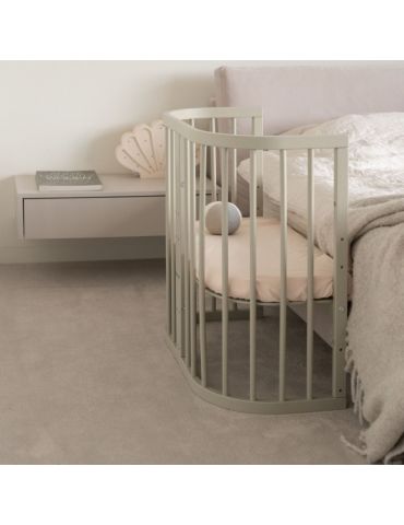 Waldin Łóżeczko drewniane 7w1 z materacem Oliwkowe