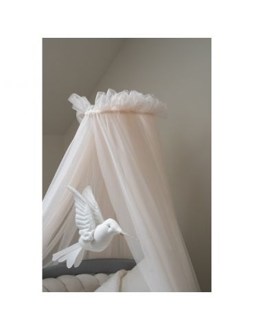 Waldin Baldachim tiulowy do łóżeczka + stelaż na baldachim Champagne