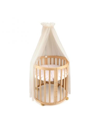 Waldin Baldachim tiulowy do łóżeczka + stelaż na baldachim Champagne