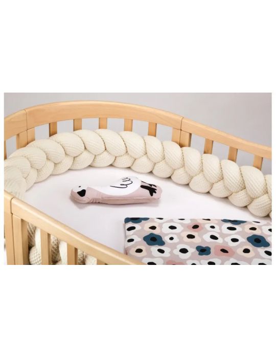 Waldin Warkocz ochraniacz do łóżeczka bawełniany 210 cm ecru