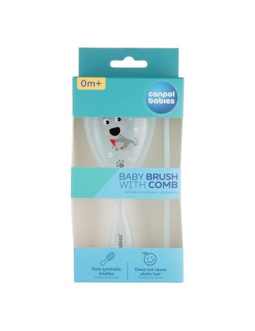 Canpol babies Szczotka i grzebień twarde sztuczne włosie