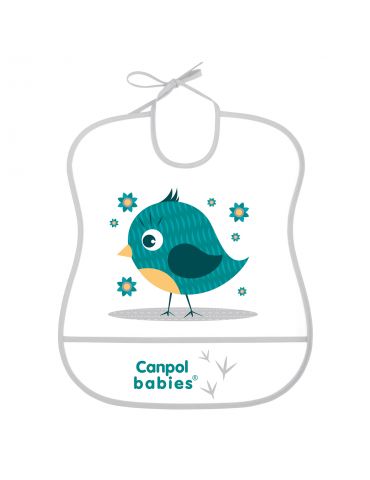 Canpol babies Śliniak miękki zmywalny Cute animals Ptak turkusowy