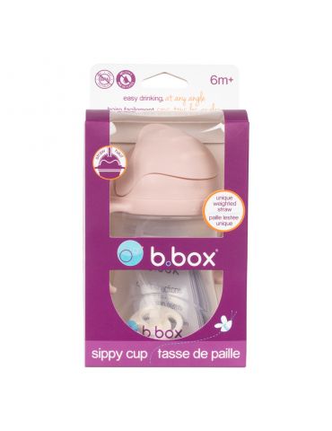 B.Box Bidon ze słomką 240ml Różowy jasny