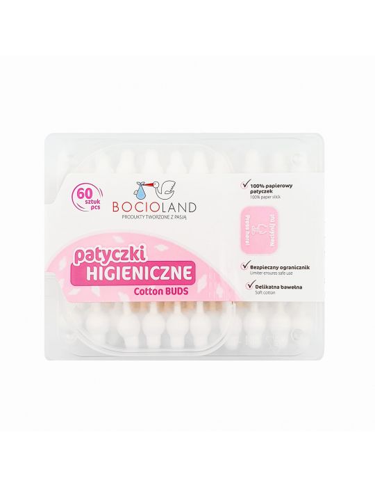 Bocioland Patyczki higieniczne do uszu dla dzieci 60 szt.