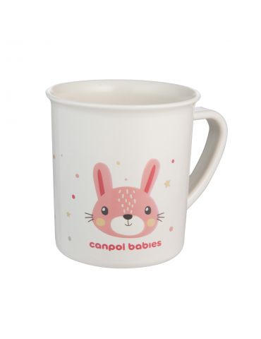 Canpol Babies Kubek plastikowy z uchem dla dziecka 170ml Cute Animal różowy
