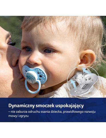 Lovi Smoczek silikonowy dynamiczny 0-3m Tie Dye blue