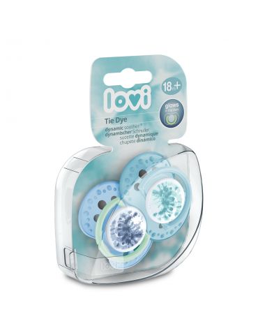Lovi Smoczek silikonowy dynamiczny 18m+ Tie Dye blue