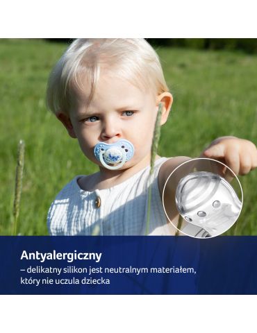 Lovi Smoczek silikonowy dynamiczny 6-18m Tie Dye blue