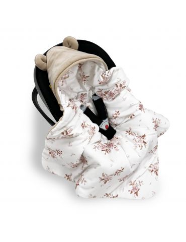 Lulumi Kocyk do fotelika bambusowy 3-punktowy Woodland story beż