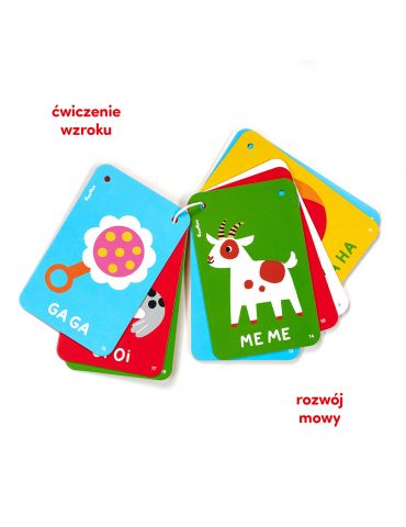 CzuCzu Kontrasty na sznureczku Książeczka do pokazywania dla dzieci 6m+ i 9m+