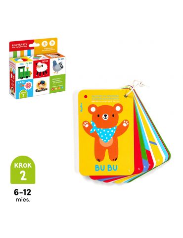 CzuCzu Kontrasty na sznureczku Książeczka do pokazywania dla dzieci 6m+ i 9m+