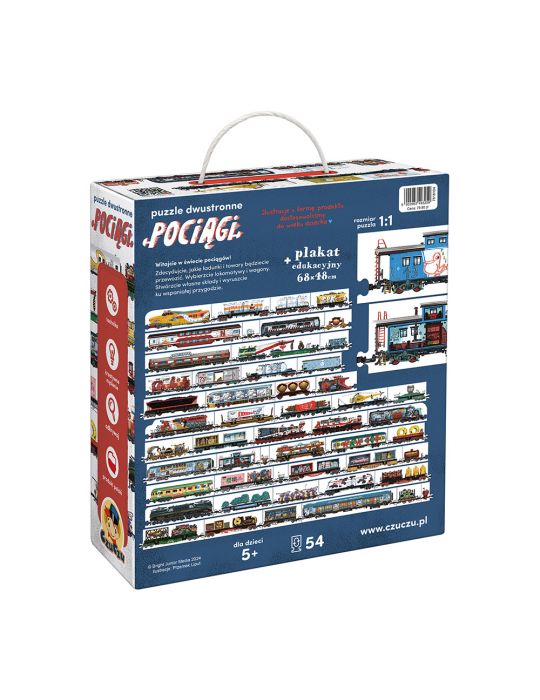 CzuCzu Puzzle dwustronne Pociągi 5+