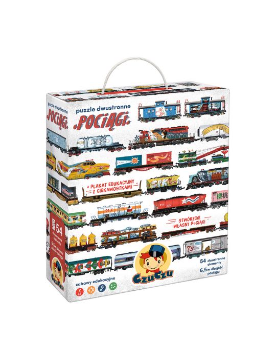 CzuCzu Puzzle dwustronne Pociągi 5+
