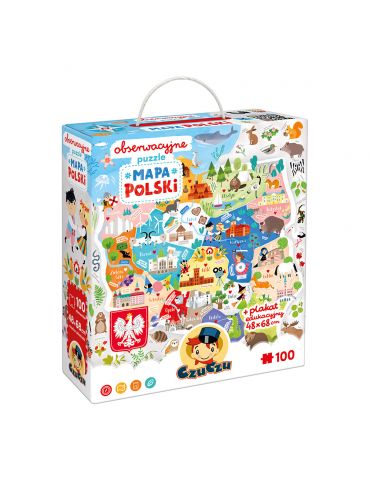 CzuCzu Puzzle obserwacyjne Mapa Polski 5+