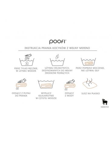 Poofi Kocyk merino Malmo jasno-szary