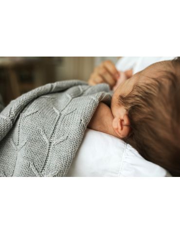 Poofi Kocyk merino Malmo jasno-szary