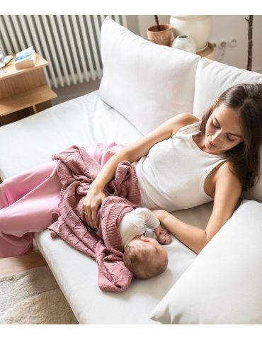 Poofi Kocyk merino Malmo różany