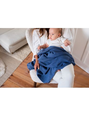 Poofi Kocyk merino Kyoto jagodowy