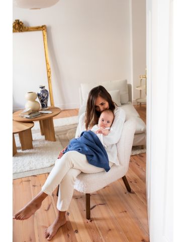 Poofi Kocyk merino Kyoto jagodowy