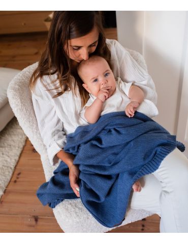 Poofi Kocyk merino Kyoto jagodowy