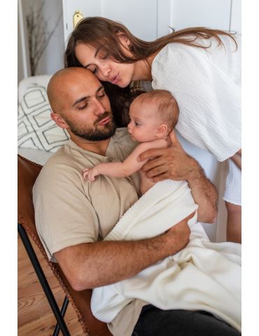 Poofi Kocyk merino Kyoto kokosowy Poofi Kocyk merino Kyoto kokosowy