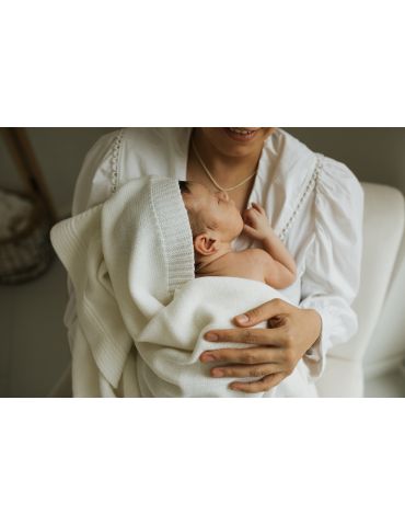 Poofi Kocyk merino Kyoto kokosowy