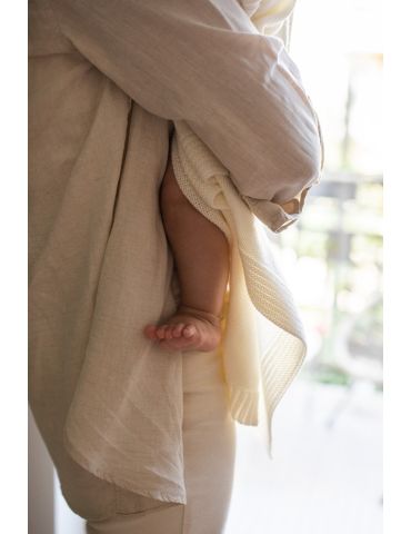 Poofi Kocyk merino Kyoto kokosowy