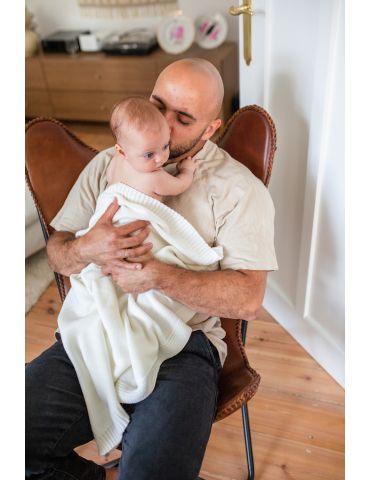 Poofi Kocyk merino Kyoto kokosowy Poofi Kocyk merino Kyoto kokosowy