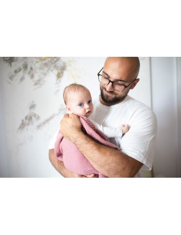 Poofi Kocyk merino Kyoto różany