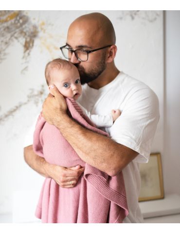 Poofi Kocyk merino Kyoto różany