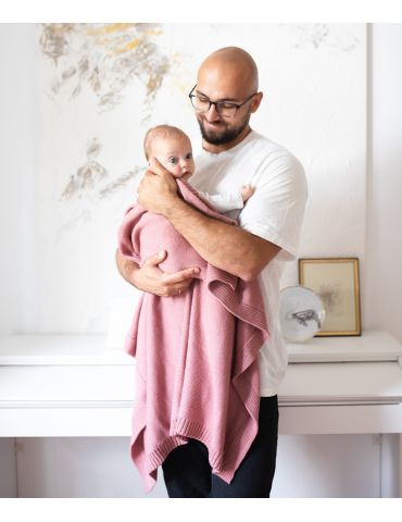 Poofi Kocyk merino Kyoto różany Poofi Kocyk merino Kyoto różany