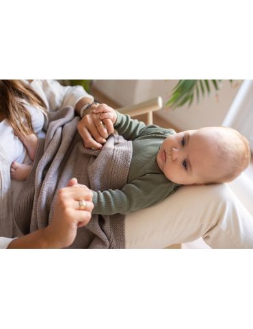 Poofi Kocyk merino Kyoto delikatny brąz