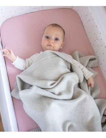 Poofi Kocyk merino Kyoto beżowo-szary