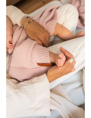 Poofi Kocyk merino Kyoto delikatny róż