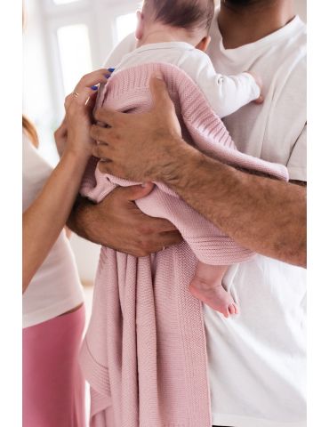 Poofi Kocyk merino Kyoto delikatny róż