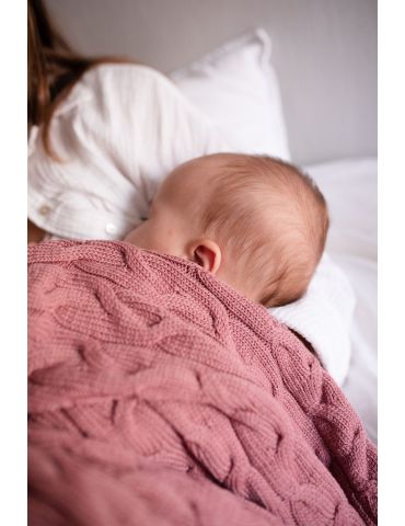 Poofi Kocyk merino Arendelle różany