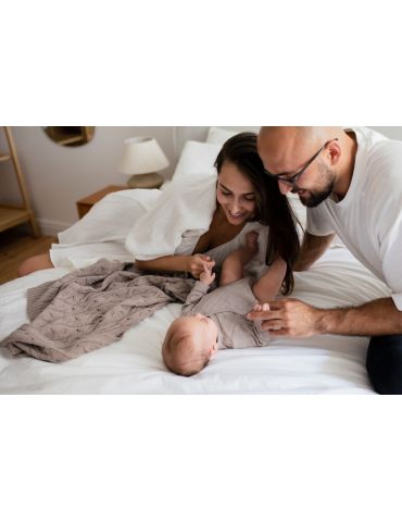 Poofi Kocyk merino Arendelle delikatny brąz