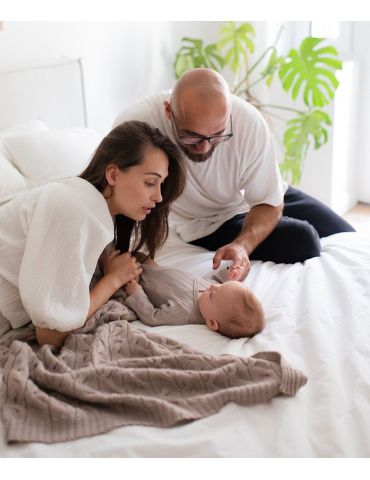 Poofi Kocyk merino Arendelle delikatny brąz