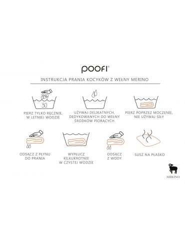 Poofi Kocyk merino Cozy beżowo-szary Poofi Kocyk merino Cozy beżowo-szary