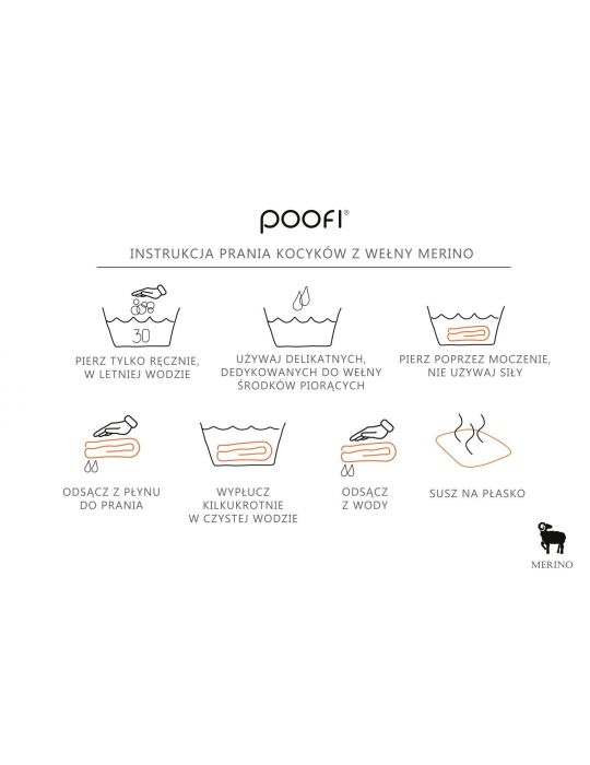 Poofi Kocyk merino Cozy beżowo-szary