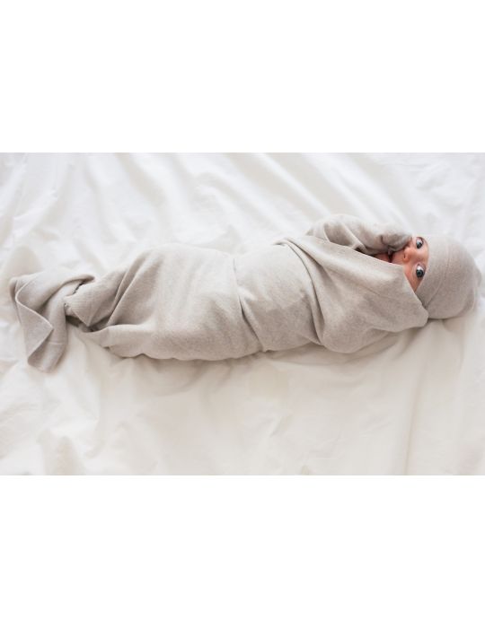 Poofi Kocyk merino Cozy beżowo-szary