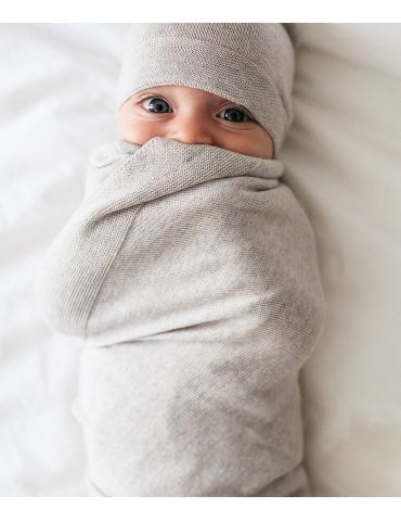 Poofi Kocyk merino Cozy beżowo-szary