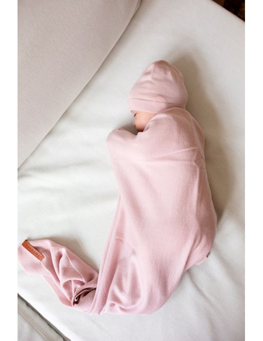 Poofi Kocyk merino Cozy delikatny róż