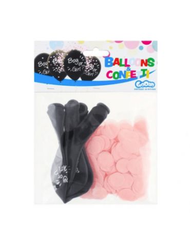 Balony z konfetti Boy or Girl różowe 4 sztuki Balony z konfetti Boy or Girl różowe 4 sztuki
