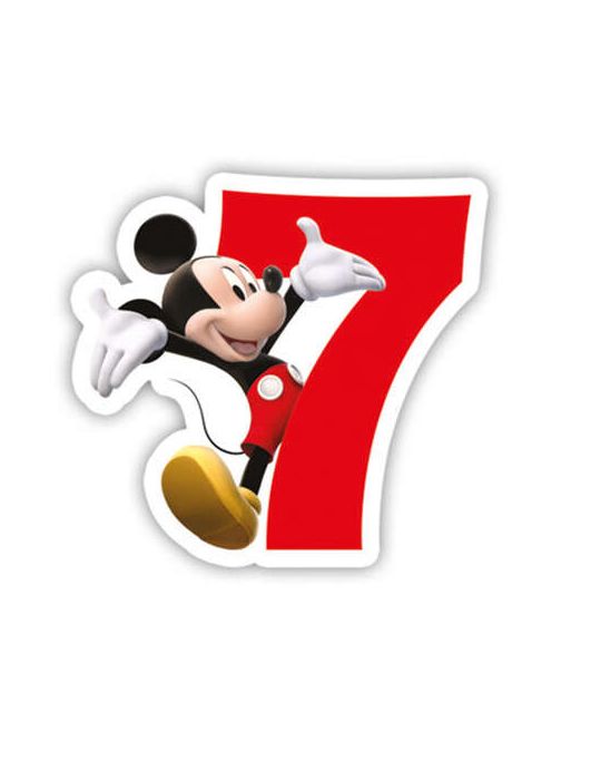 Świeczka urodzinowa Cyferka 7 Myszka Mickey Dajar