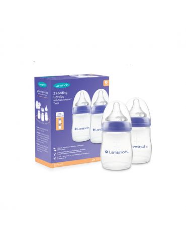 Lansinoh Zestaw butelek 2 x 160 ml ze smoczkami o wolnym przepływie