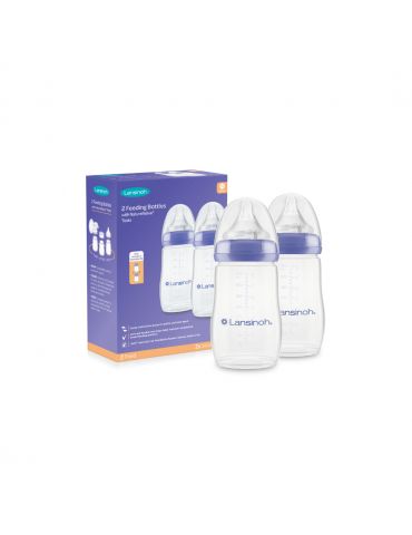 Lansinoh Zestaw butelek 2 x 240 ml ze smoczkami o średnim przepływie Lansinoh Zestaw butelek 2 x 240 ml ze smoczkami o średnim przepływie